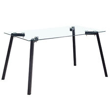 Modern Minimalist Dining Table 4-6 Glass top Metal Legs Kitchen Writing Desk - Mumbai - India