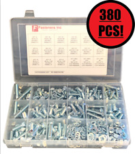 Grade 5 Hex Bolts Cap Screws, Nuts & Washers Assortment Kit - 380 Pieces! - Redding - US