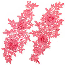 Accessories decals floating flower 3D embroidery DIY hollow polyester silk