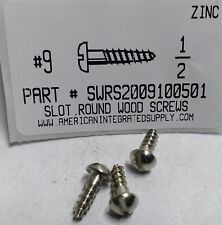 #9x1/2 Round Head Slotted Wood Screws Steel Zinc Plated (30) - Detroit - US