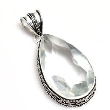 White Topaz Handmade Antique Design Pendant Jewelry Wedding Gift NP 061