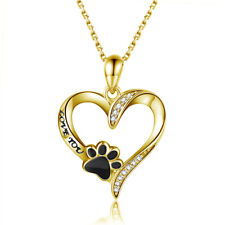 Fashion Gold Cute Heart Shape Cz Charm Pendant Necklace Jewelry Chokers Collar