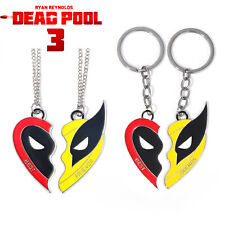 2PCS Deadpool Wolverine Best Friends Necklace kychain Pendant Cosplay Jewelry