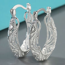 Fashion 925 Silver Hollow Hoop Earrings For Women Hoops Earring Jewelry Gifts