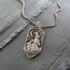 Vintage Moon Rabbit Hares Souvenir Pendant Necklace Women Wedding Retro Jewelry