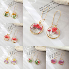 Dried Flower Earrings Women Real Floral Earrings Resin Flower Earrings Jewelry