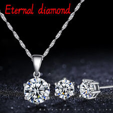 Women Necklace Charm Pendant Jewelry Gifts Necklace Ear Stud Set Ladies Jewelry