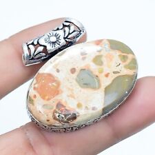 Leopard Skin Jasper Gemstone Handmade Silver Jewelry Pendant 1.3 PRJR4240"