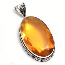 Honey Citrine Handmade Antique Design Pendant Jewelry Wedding Gift NP 073