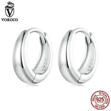 Fashion 925 Sterling Silver Minimalist glossy Hoop Earrings Jewelry Women Voroco