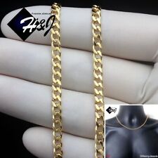 18MEN WOMEN 18K Gold Filled 4mm Gold Cuban Curb Link Chain Necklace*GFN6"