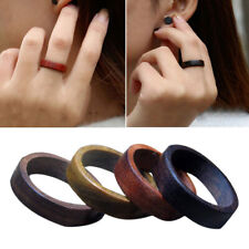 Natural Wood Ring Wooden Finger Rings Women Men Jewelry Retro Ring Accessory US