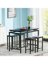 5 Pieces Dining Table Set- Includes 4 Wooden Top Stools & A Wooden Dining Table - HK