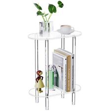 Bkemiy Clear Acrylic Narrow Side Table for Small Spaces, 15.75 L x 7.87" W x... - Denver - US"