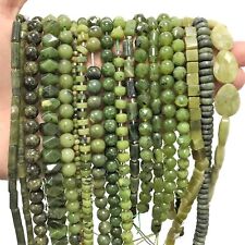 Natural Green Canada Jade Faceted Round Loose Beads For Jewelry Making DIY 15''