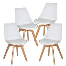 The Shop Set of 4 Type Chairs Padded Seat Wooden Legs Minimalist Design - Mumbai - India