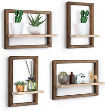 Floating Shelves Set of 4, Hanging Shelves for Wall Storage, Square Wall Shelf D - Denver - US