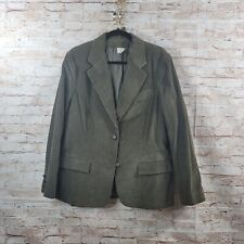 Vintage Corduroy Blazer Women 16 Green Academia Pockets Two Button No Brand Tag.