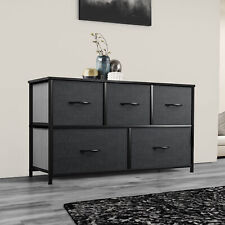 TAUS Wide Dresser 5 Drawer Shelf Organizer Black Chest Cabinet Bedroom Bins - Toronto - Canada