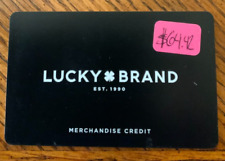 Lucky Brand Gift Card For The Amount Of $64.42