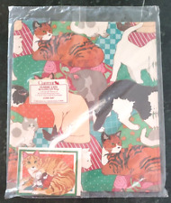 Vintage 1982 Current Classic Cats Gift Wrap NOS Kitten NEW 2 Sheets 2 Gift Cards