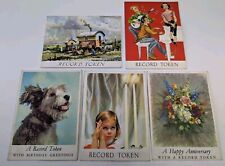 Vintage Record Token Cards Gift Greetings HMV Capitol Columbia Parlophone 1950's