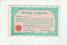 1941 Gag Gift Card Guarantee of Protection" Exhibit Supply Co Chicago"