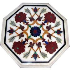 18 corner Marble table top handicraft inlay semi precious stones work"