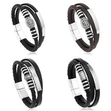 Boho Leather Multilayer Men's Jewelry Women Gift Bracelet Wristband Bangle Set