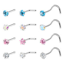 Nose Stud Piercings Nose Piercing Punk Surgical Steel Nose Rings Zircon Jewelry