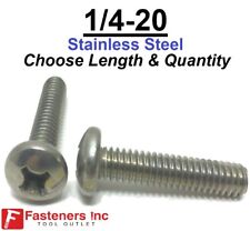 1/4-20 Phillips Pan Head Machine Screw Stainless Steel (Choose Length & Qty) - Redding - US