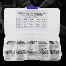 150pcs #2-56 UNC Hex Socket Head Screws Assortment Kit 9 Sizes with Box - CN