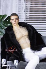 1/3SD IP-SID/EID UncleID BJD Clothes Black Imitation Mink Fur Coat Domineering