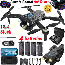 2024 New RC Drone With 4K HD Dual Camera FPV WIFI Foldable Quadcopter +4 Battery