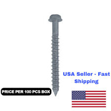 Concrete Tapping Screws Pack 100 Pcs, Hex Slot Head, Grey Finish. (USA STOCK) - Fort Lauderdale - US