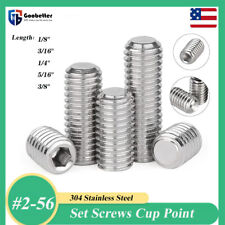 #2-56 Grub Screws Allen Socket Set Screws Cup Point A2 Stainless Steel DIN 916 - Ontario - US