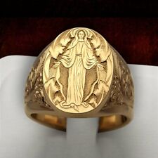 Men Ring Handmade Christian Catholic Ring Party Jewelry Carving Jesus