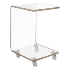 Bowery Hill End Table Coffee Accent Table Rectangle in Plastic - Gold - Toronto - Canada