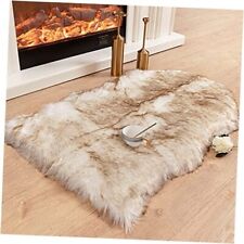 Luxury Soft Faux Sheepskin Chair Cover Seat Cushion Pad 2 x 3 ft Brown & White - Toronto - Canada