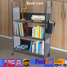 3-tier 360° Rolling Book Cart Mobile Office Book Storage Cart＋Extra Side Rack - Toronto - Canada