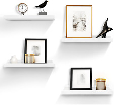 16-Inch White Floating Shelves for Wall Storage Set of 4 - Modern Minimalist Pic - Toronto - Canada