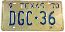 Vintage Texas 1970 Auto License Plate Man Cave Garage Wall Decor Collector