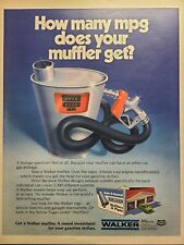 Vintage Print Ad Walker Mufflers & Pipes Tenneco Automotive Garage Mancave Decor