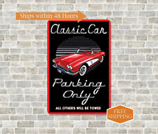 Classic Car Parking Only Sign Home Garage Decor Parking Metal Wall 108122001016