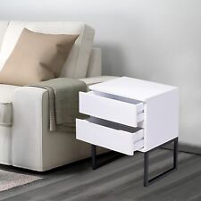 Wooden Small End Table Nightstand Side Table with 2 Storage Drawers for Bedroom - Mumbai - India