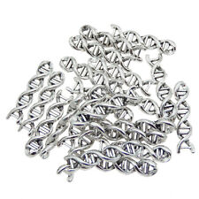 Wholesale Silver DNA Helix Chain Dangle Charms Pendant Jewelry Accessories 30pcs