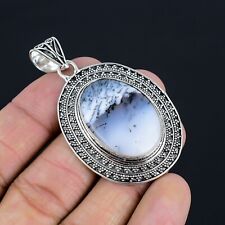 Dendritic Opal Gemstone Handmade 925 Sterling Silver Jewelry Pendant For Gifts