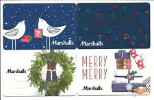 Lot of 4 Marshalls Holiday Gift Cards No $ Value Collectible Wreath Birds Lights