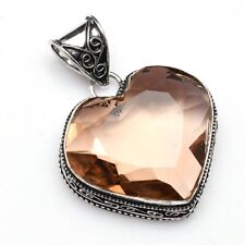 Morganite Gemstone Antique Design Heart Pendant Jewelry Wedding Gift NP 179