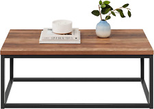 44In Modern Industrial Style Rectangular Wood Grain Top Coffee Table, Rustic Acc - Mumbai - India